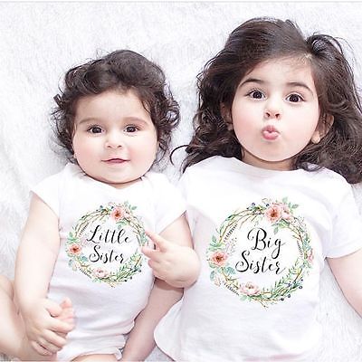 children clothes summer Baby Kids Girl Little Big Sister Match Clothes Jumpsuit Romper Outfits T Shirt  Family Matching Outfits